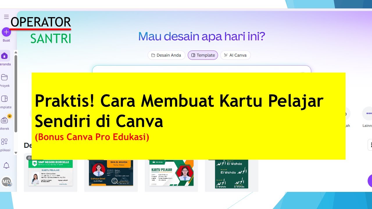 Praktis Cara Membuat Kartu Pelajar Sendiri di Canva - YouTube Praktis Cara Membuat Kartu Pelajar Sendiri di Canva - YouTube