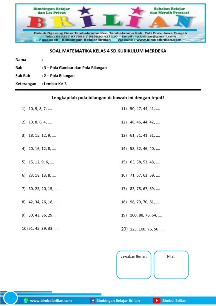 5 Contoh Soal Ulangan Matematika Kelas 4 yang Sering Muncul di 2026