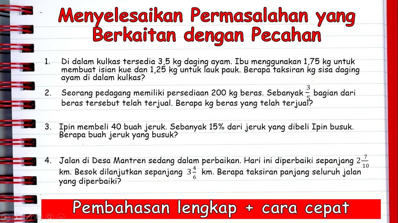 5 Trik Rahasia Jawab Soal Cerita Pecahan Kelas 4 dan Jawaban di 2026, Terbukti Ampuh