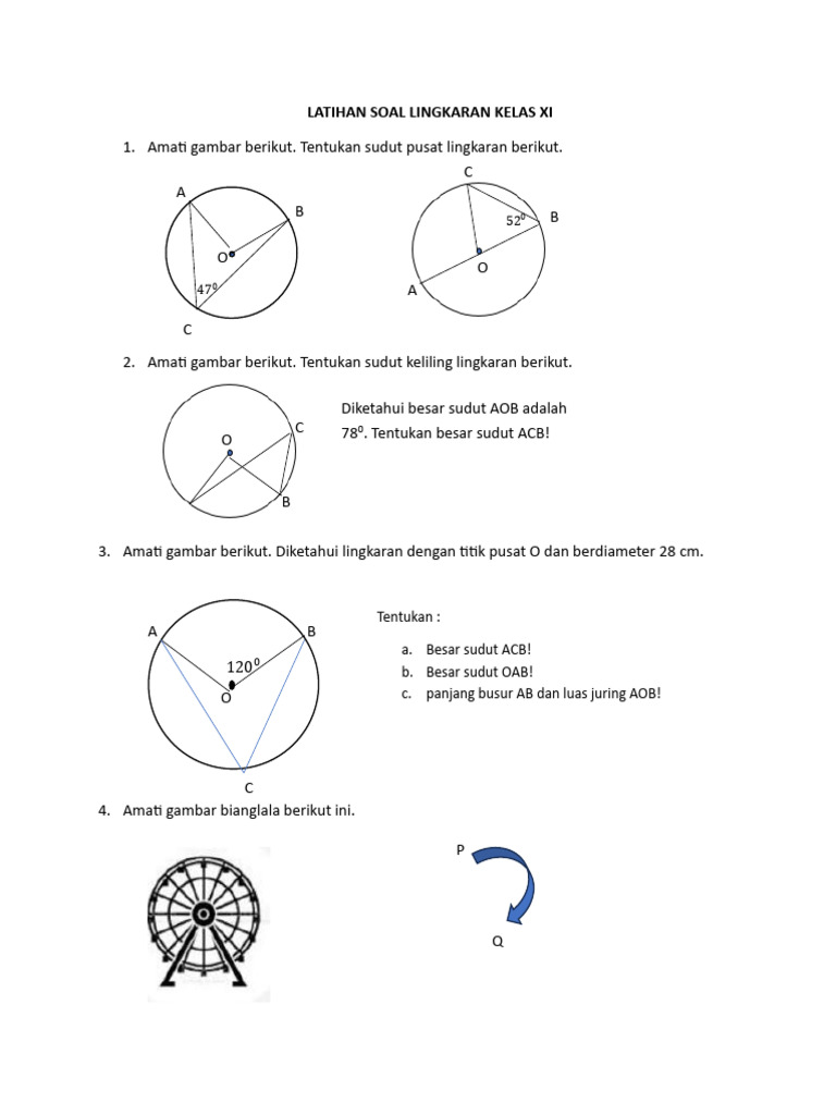 Latihan Soal Lingkaran Kelas XI PDF