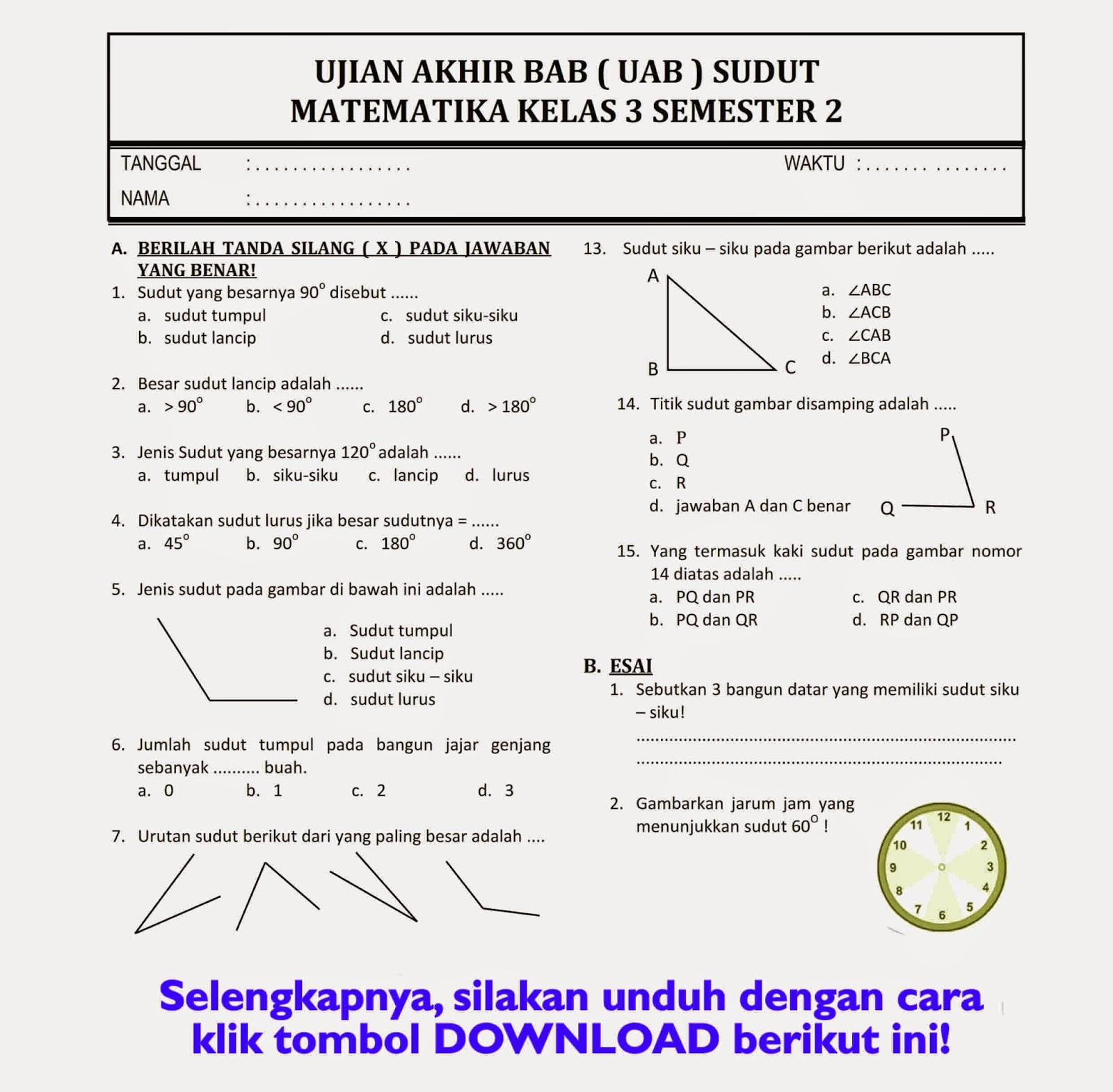 7 Trik Jitu Menjawab Soal Kelas 3 Semester 2 Matematika yang Jarang Diketahui Guru