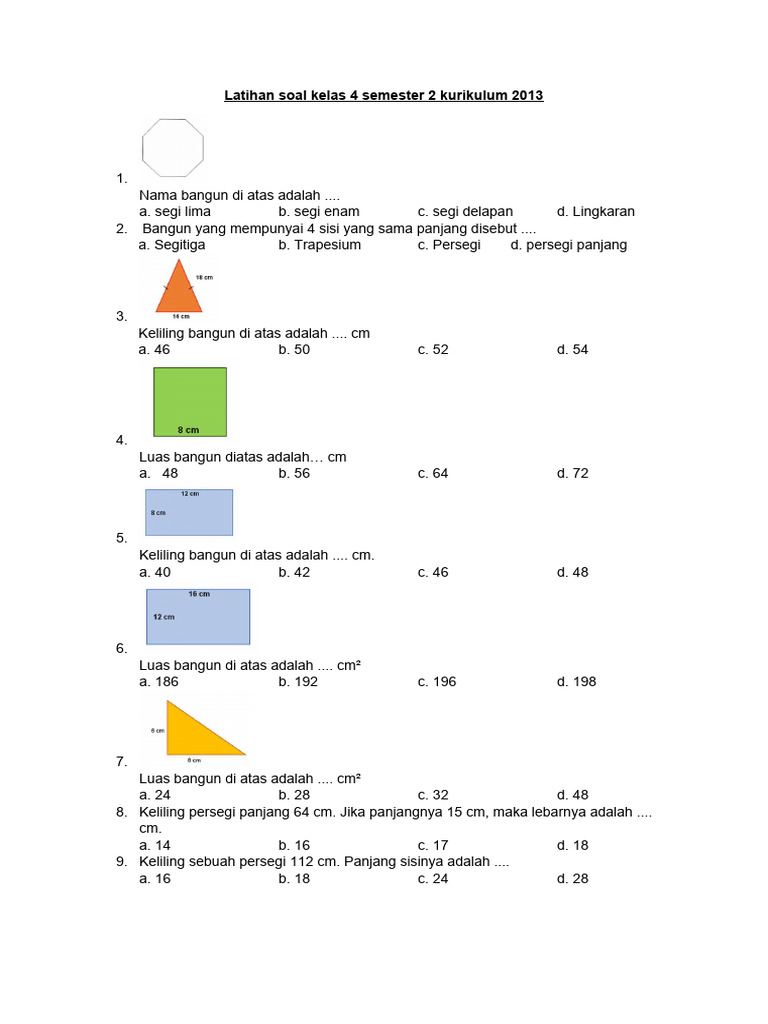 Latihan Soal Kelas 4 Semester 2 Kurikulum 2013 Bab 2 PDF Latihan Soal Kelas 4 Semester 2 Kurikulum 2013 Bab 2 PDF