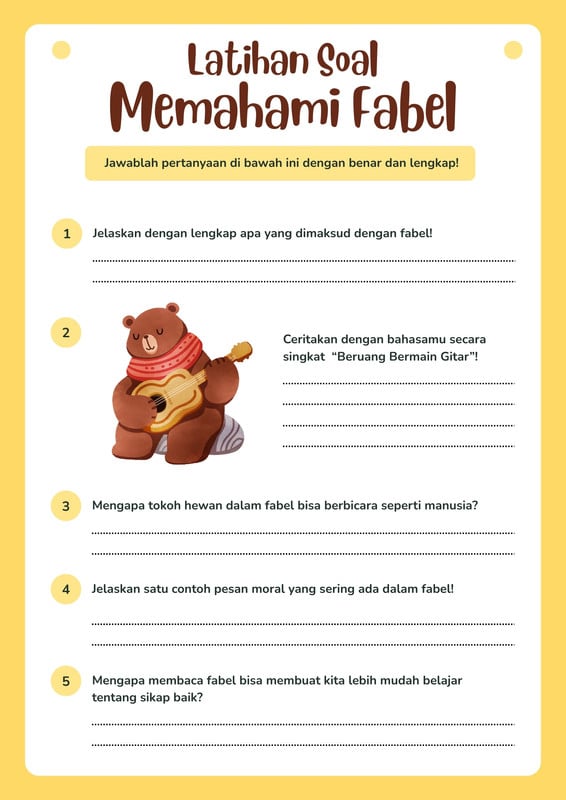Contoh lembar kerja membaca kelas 3 gratis Canva Contoh lembar kerja membaca kelas 3 gratis Canva