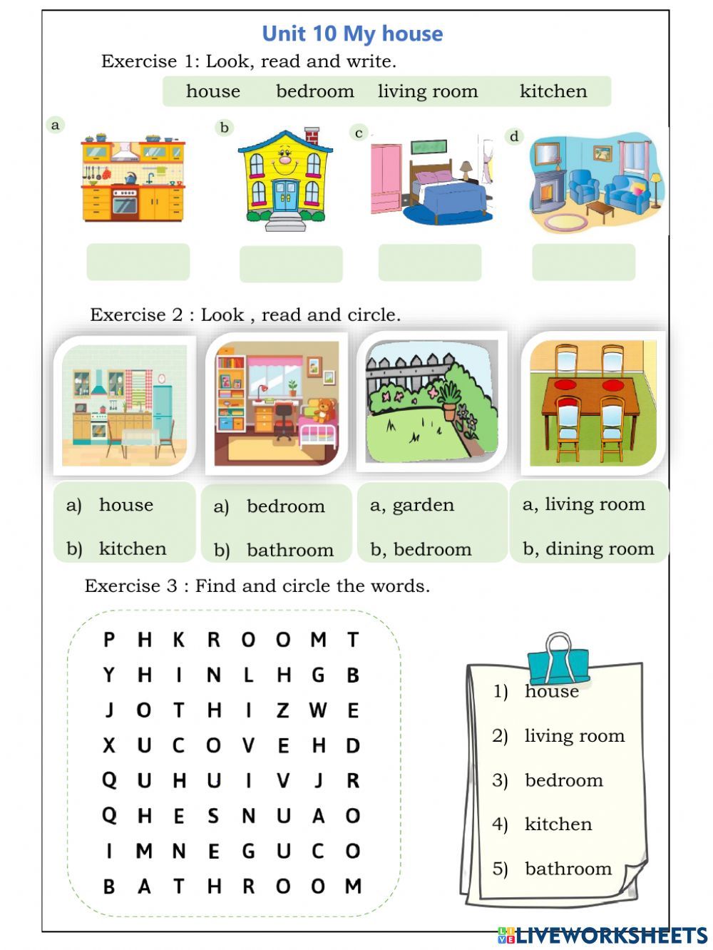 Parts of the house interactive activity for 1 You can do the exercises Parts of the house interactive activity for 1 You can do the exercises