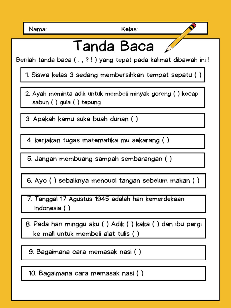 Inilah 5 Rahasia Latihan Soal Materi Tanda Baca Kelas 3 SD yang Ternyata Bikin Anak Cepat Paham