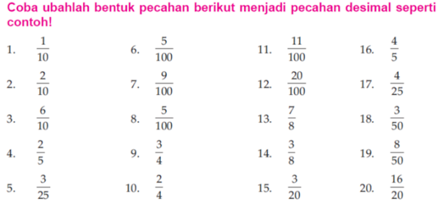 Terbukti! 5 Cara Kuasai latihan soal kelas 4 merubah pecahan biasa ke desimal untuk Ujian