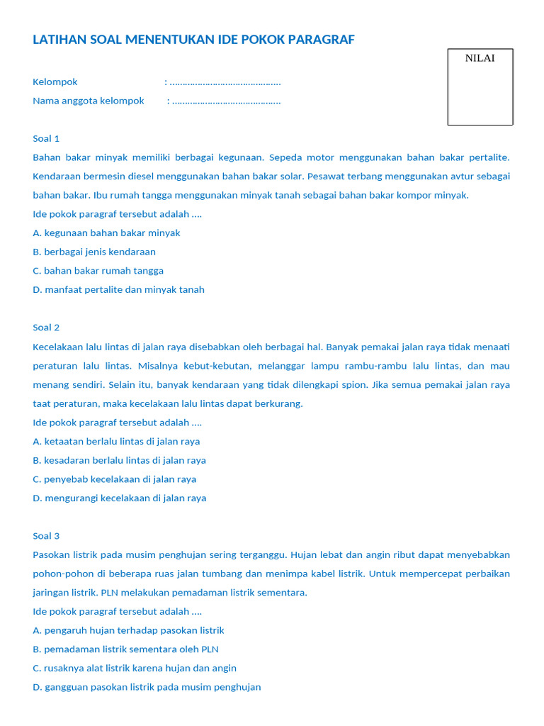 LKPD Menentukan Ide Pokok Kelas 3 PDF LKPD Menentukan Ide Pokok Kelas 3 PDF