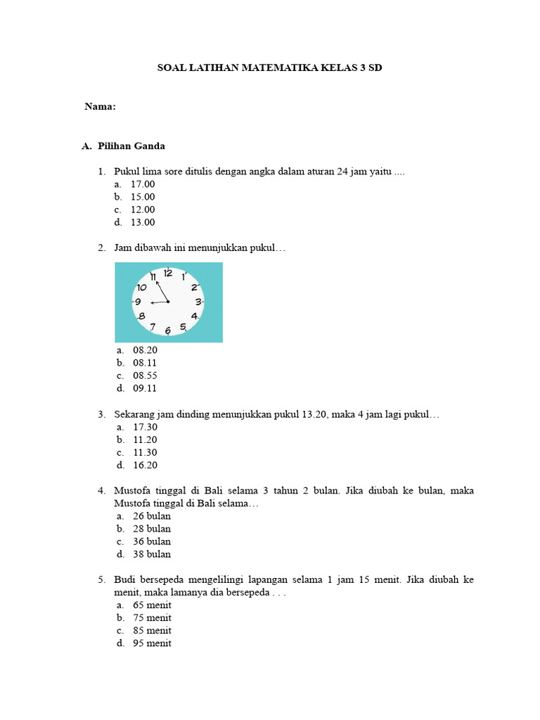 Soal Kumon Matematika Kelas 3 SD PDF Soal Kumon Matematika Kelas 3 SD PDF