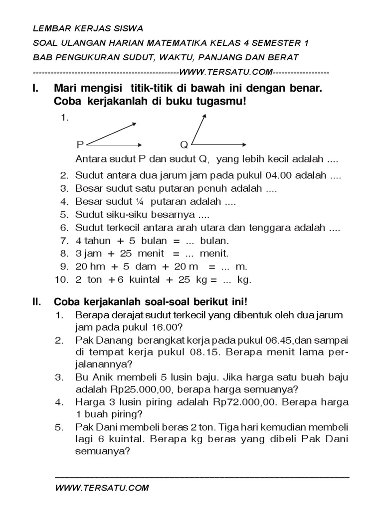 7 Cara Kuasai download soal ulangan harian matematika kelas 4 semester 2 sebelum ujian