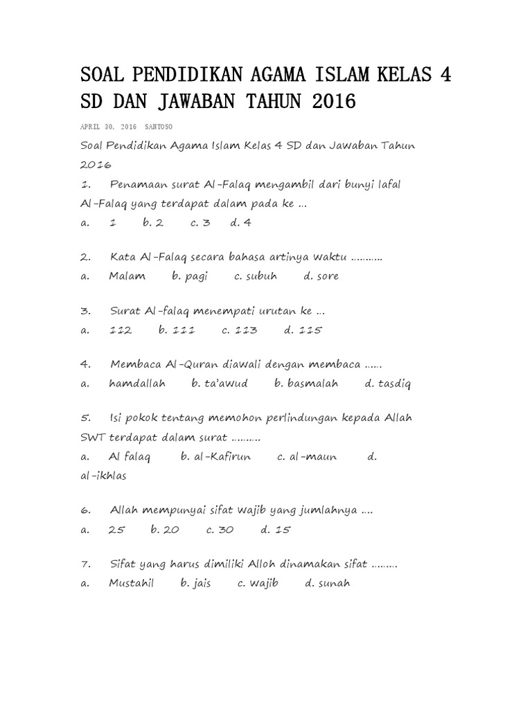 7 Rahasia Bikin Anak Sukses: Download Soal Ulangan Kelas 4 SD Kurikulum 2013 Sekarang!