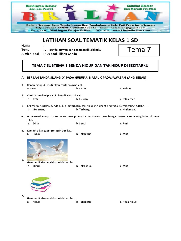 Rahasia Cepat Bisa Kerjakan Soal Tema 7 Kelas 1 SD Subtema 4 Kurikulum 2013