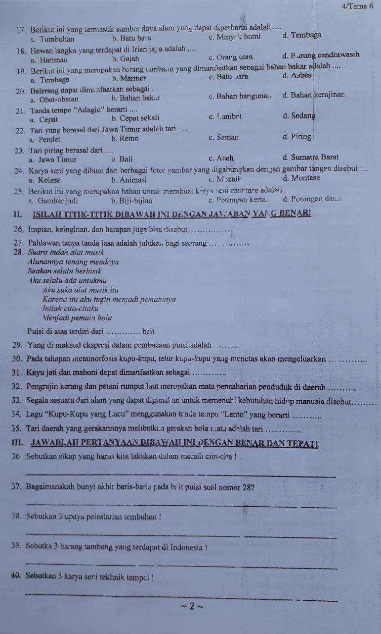 Rahasia Menjawab Soal Tema 6 Subtema 4 Kelas 4 Agar Nilai Ujian Langsung Melejit