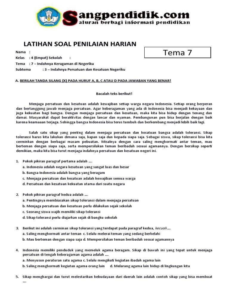Rahasia Menjawab Soal Tema 7 Edisi 2016 Kelas 4 SD Agar Nilai Langsung Melonjak