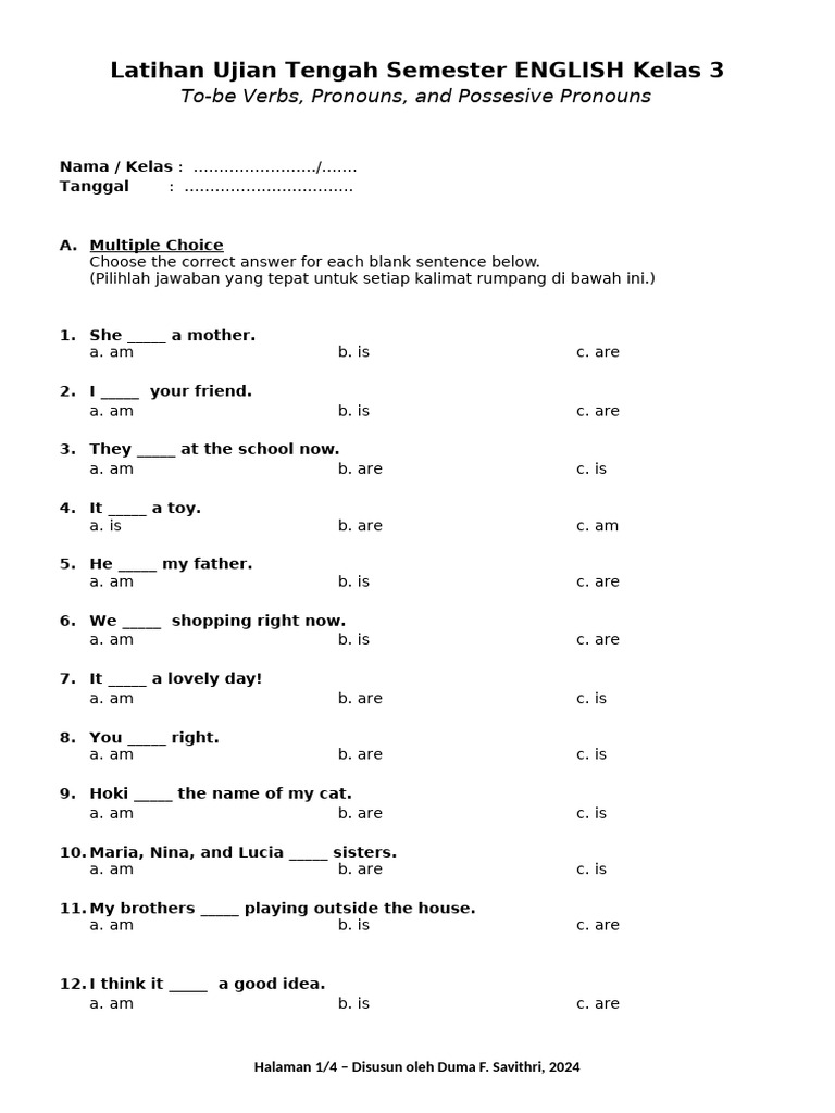 Rahasia Nilai Sempurna Segera Download Soal UTS Bahasa Inggris Kelas 3 SD Semester 1 Rahasia Nilai Sempurna Segera Download Soal UTS Bahasa Inggris Kelas 3 SD Semester 1
