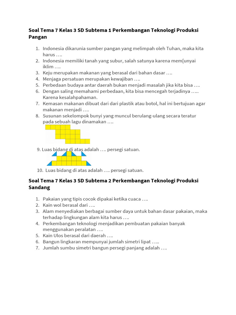 Rahasia Skor Tinggi Kerjakan Soal Tema 7 Kelas 3 Subtema 4 Agar Anak Jadi Juara