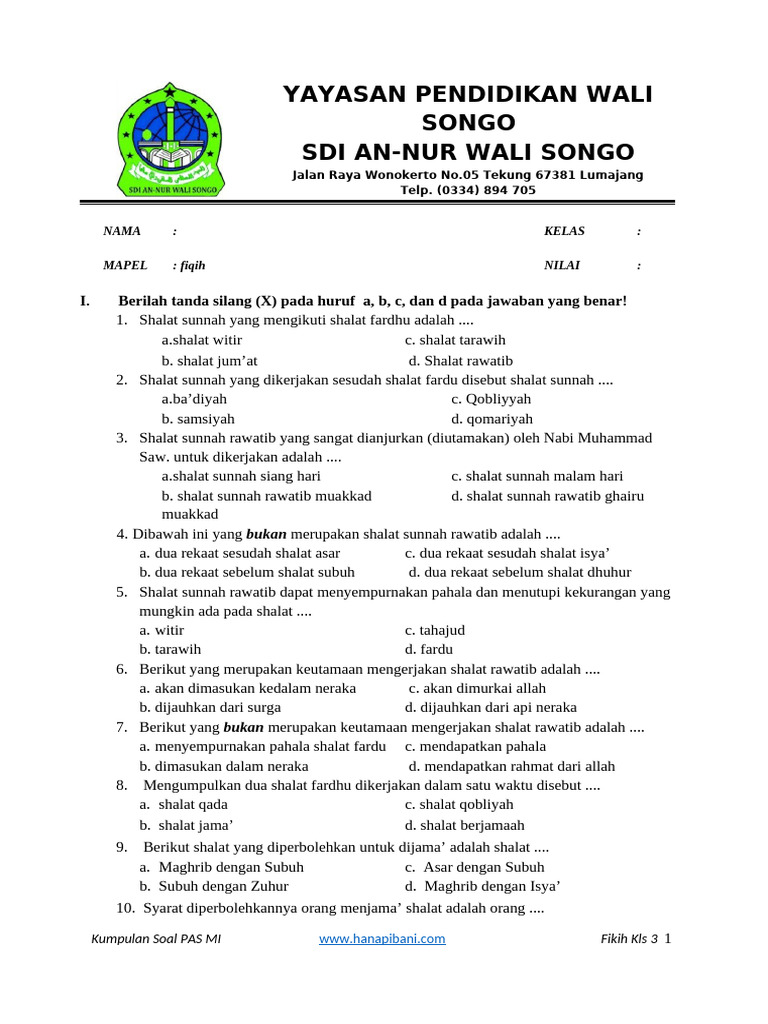 Wah Ternyata Begini Kumpulan soal teka teki fiqih kelas 3 mi yang Paling Menantang Wah Ternyata Begini Kumpulan soal teka teki fiqih kelas 3 mi yang Paling Menantang
