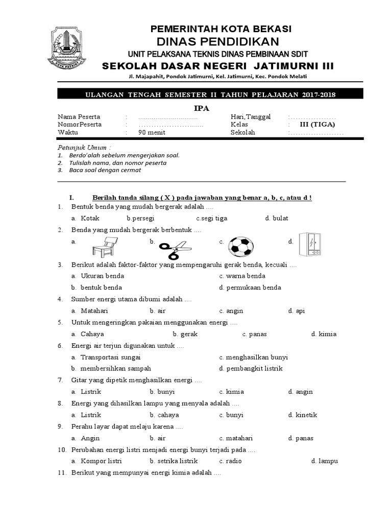 Wajib Tahu Link Download Soal UTS IPA Kelas 3 Semester 2 KTSP Terbaru Agar Nilai Maksimal